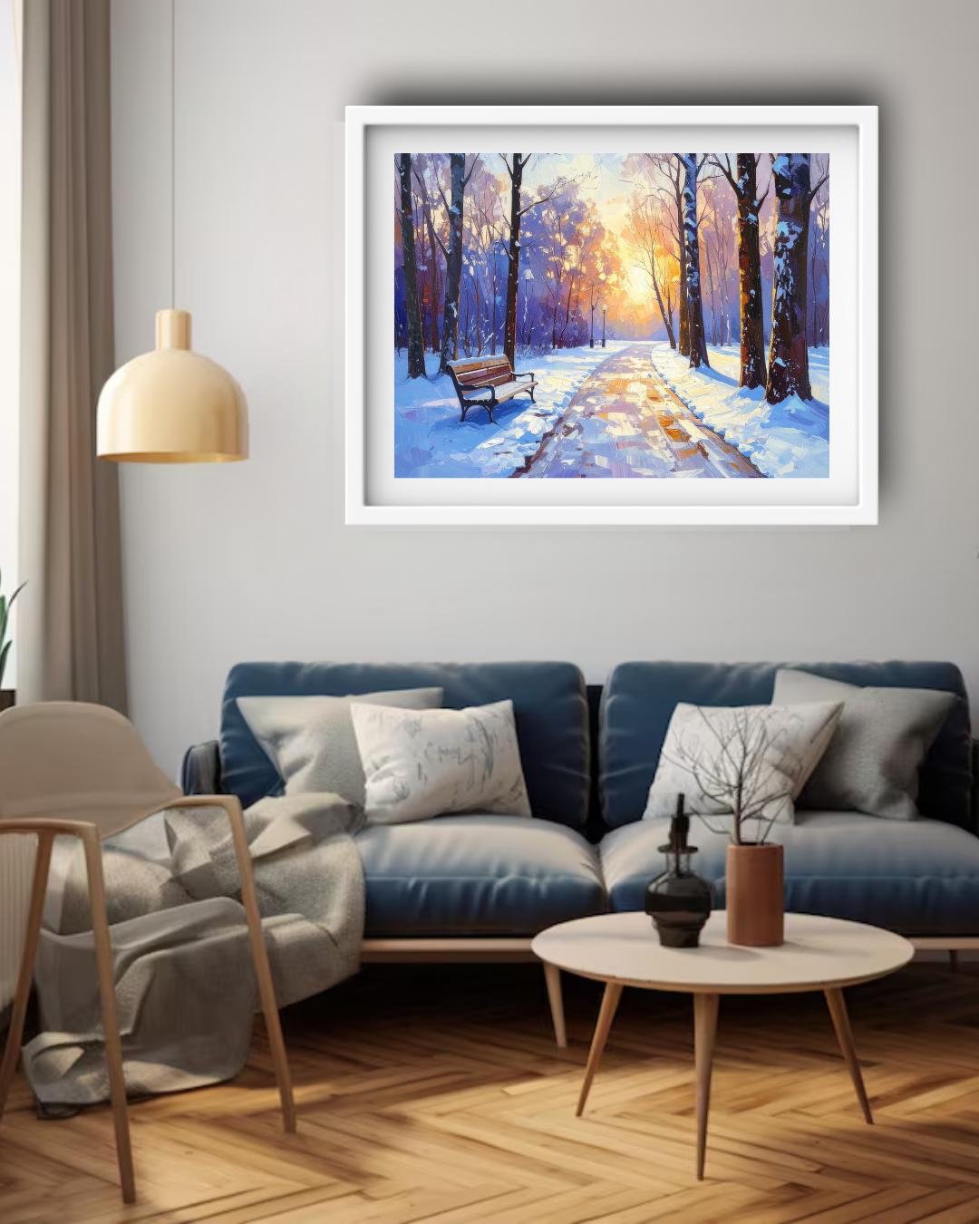 Winter Forest Path Landscape - Wall Art Canvas WallArtVibes