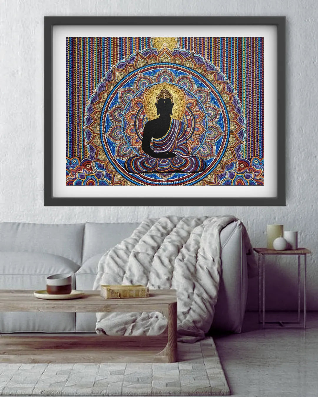 Mandala meditation wall art painting for peaceful living room