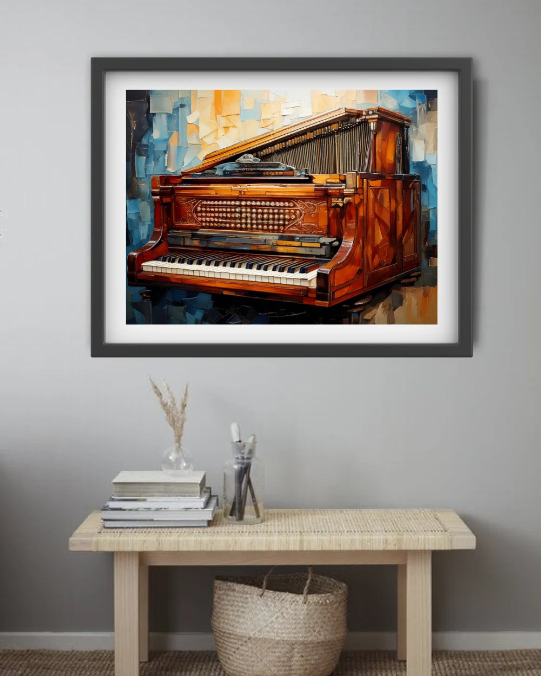 Abstract piano canvas wall art modern music decor for home and office walls