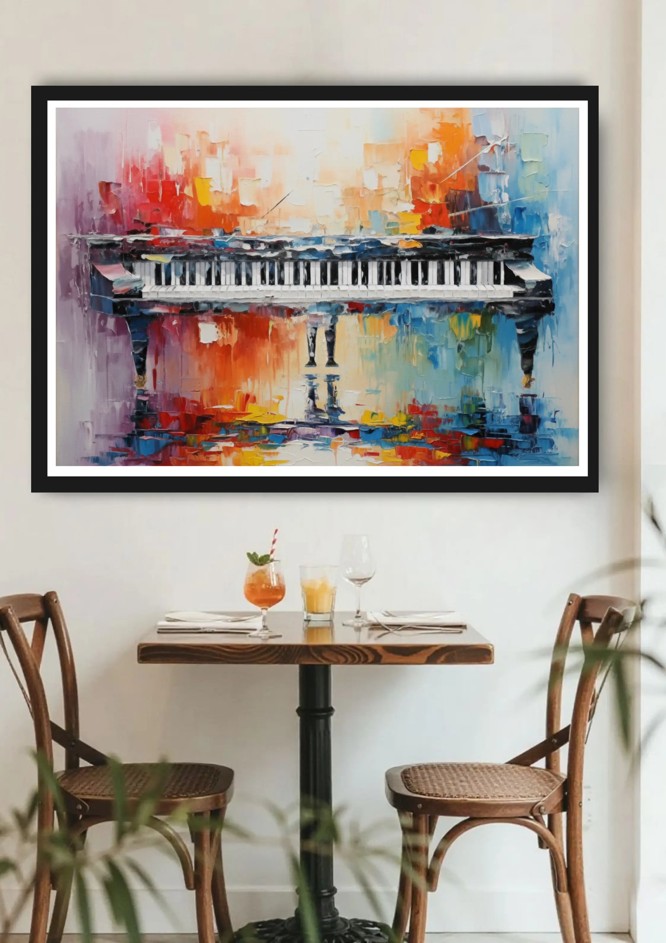 Abstract piano wall art canvas painting for modern home interior