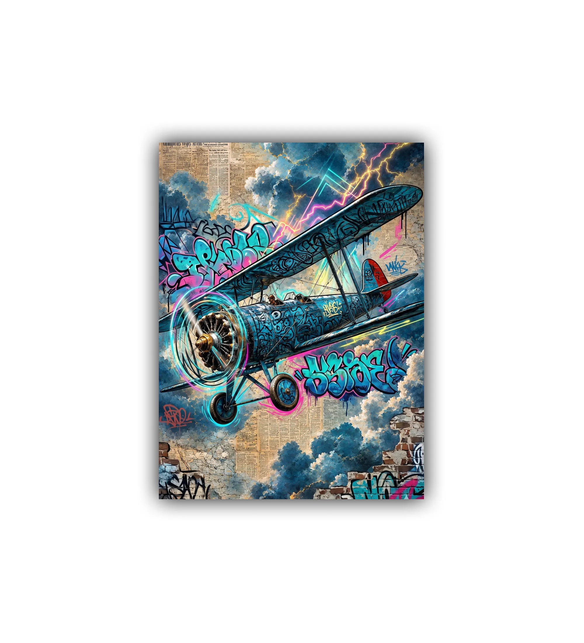 colorful airplane canvas art for office decor