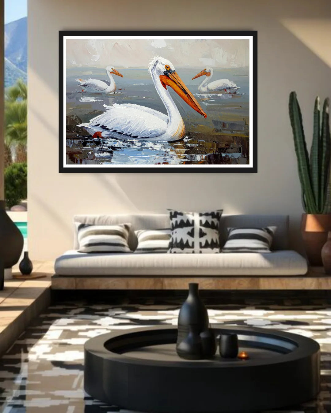 bird wall art canvas in bedroom interior decor