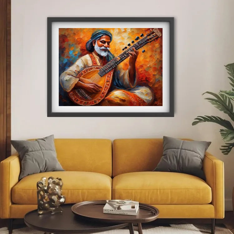 Traditional Indian Sitar - Wall Art Canvas