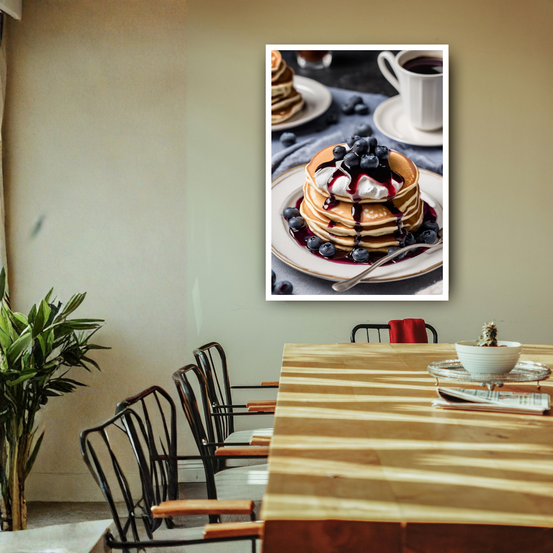 Cafe food wall art pancake canvas painting for coffee shop interior