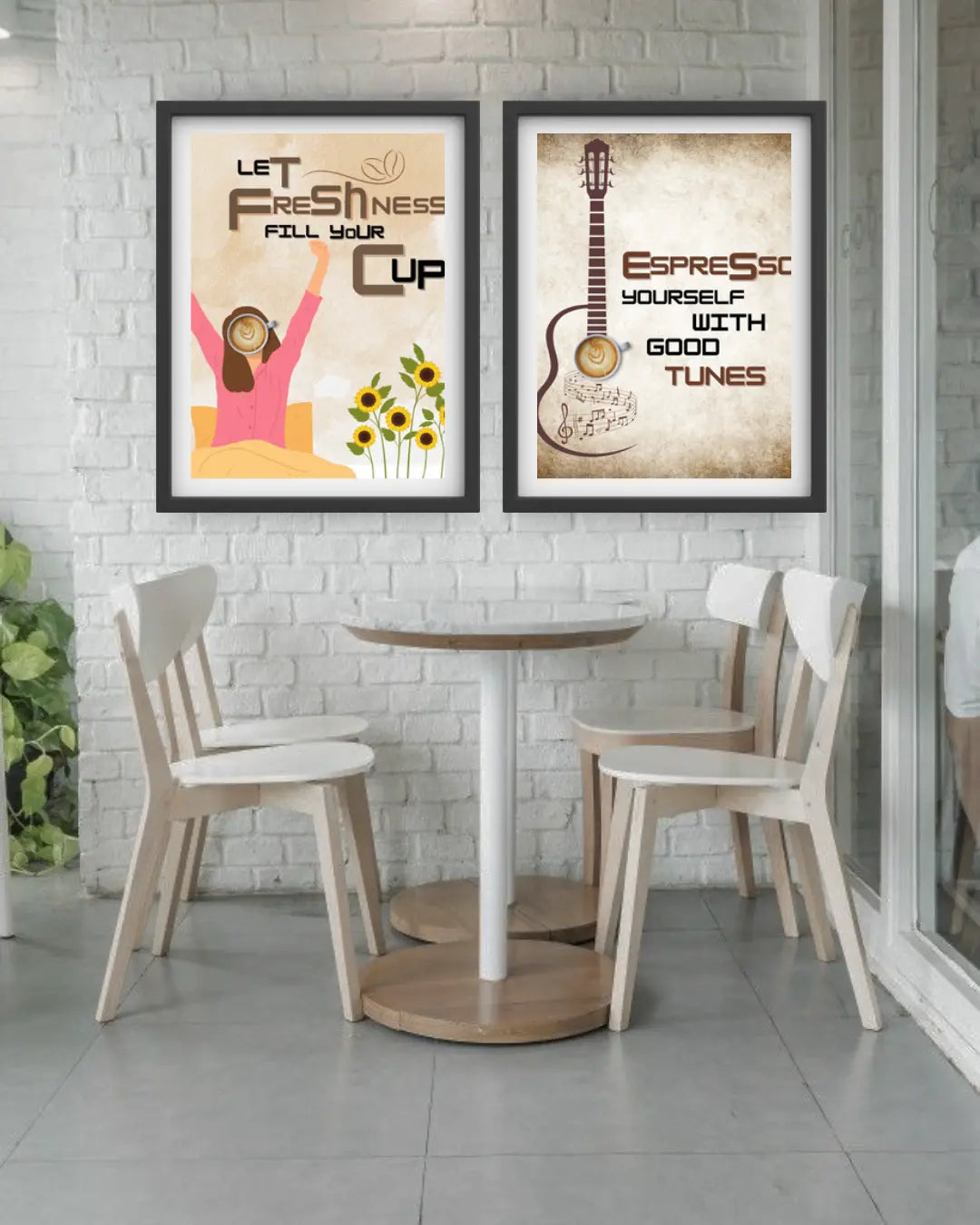 Morning Melody & Fresh Brew - Set Of 2 - Wall Art Canvas