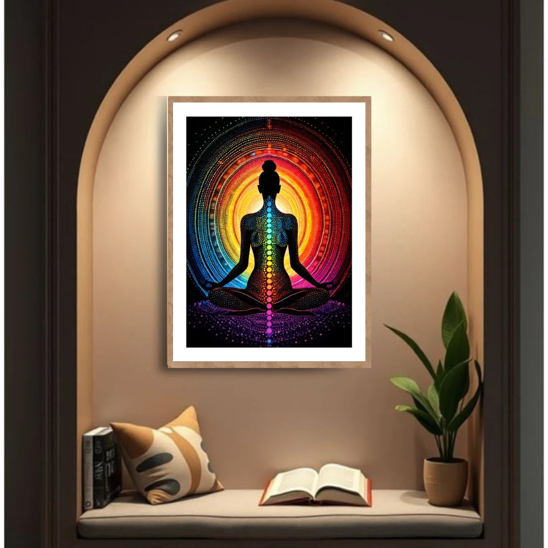 Chakra meditation wall art for spiritual and mindful interior decor