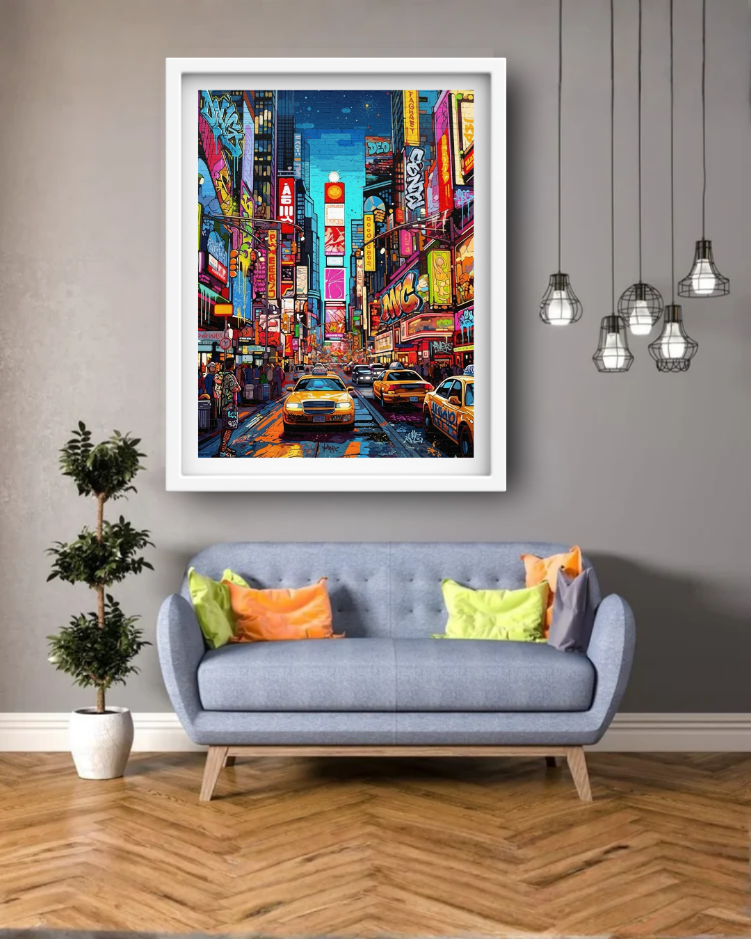 Colorful City Street Abstract - Wall Art Canvas