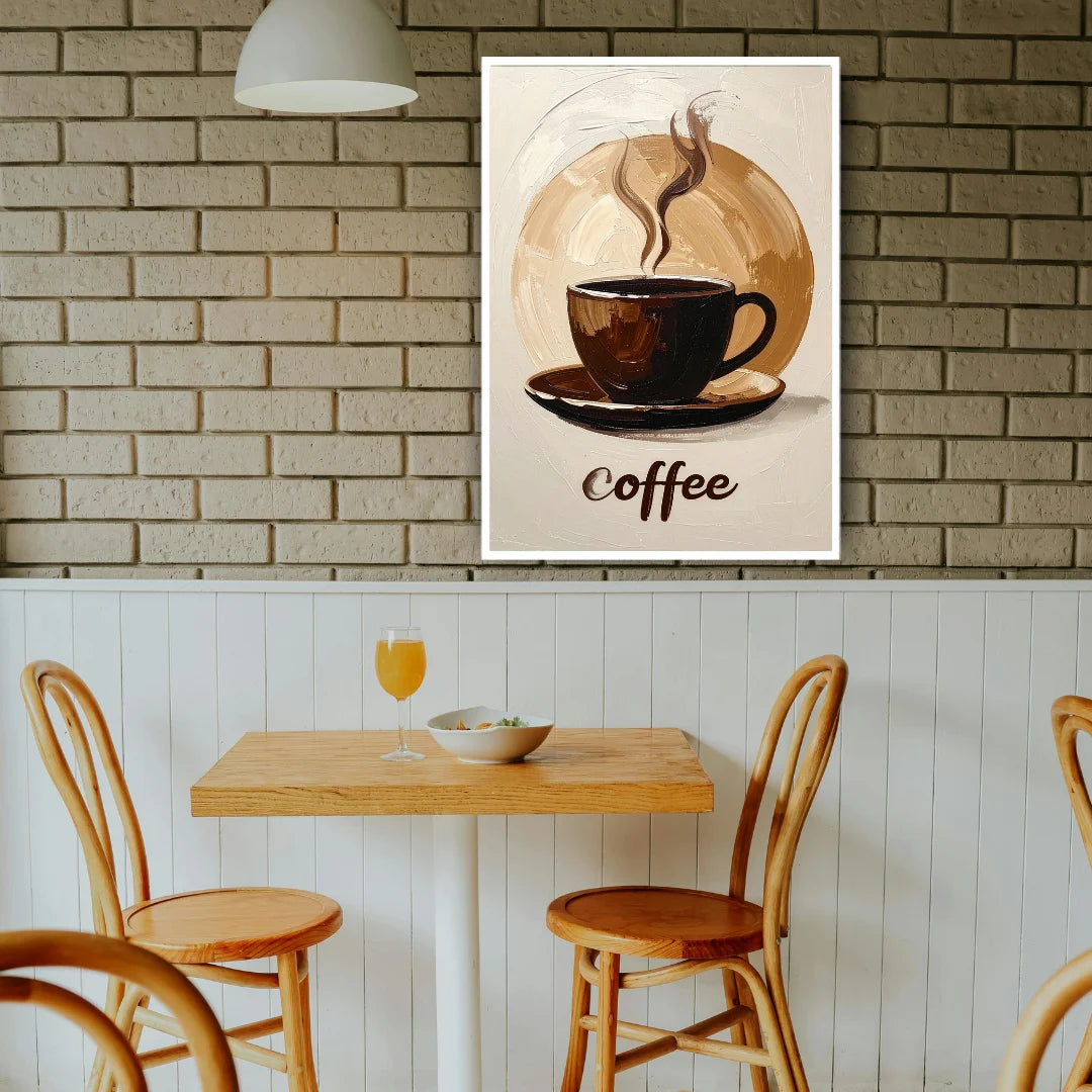 Classic coffee canvas wall decor for cafe and dining interior