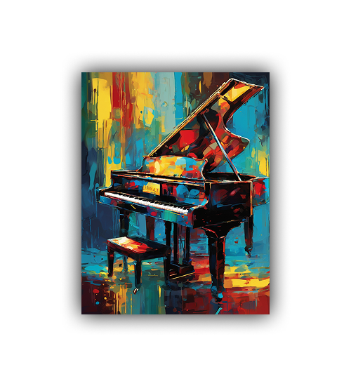 Contemporary piano wall art for modern home decoration