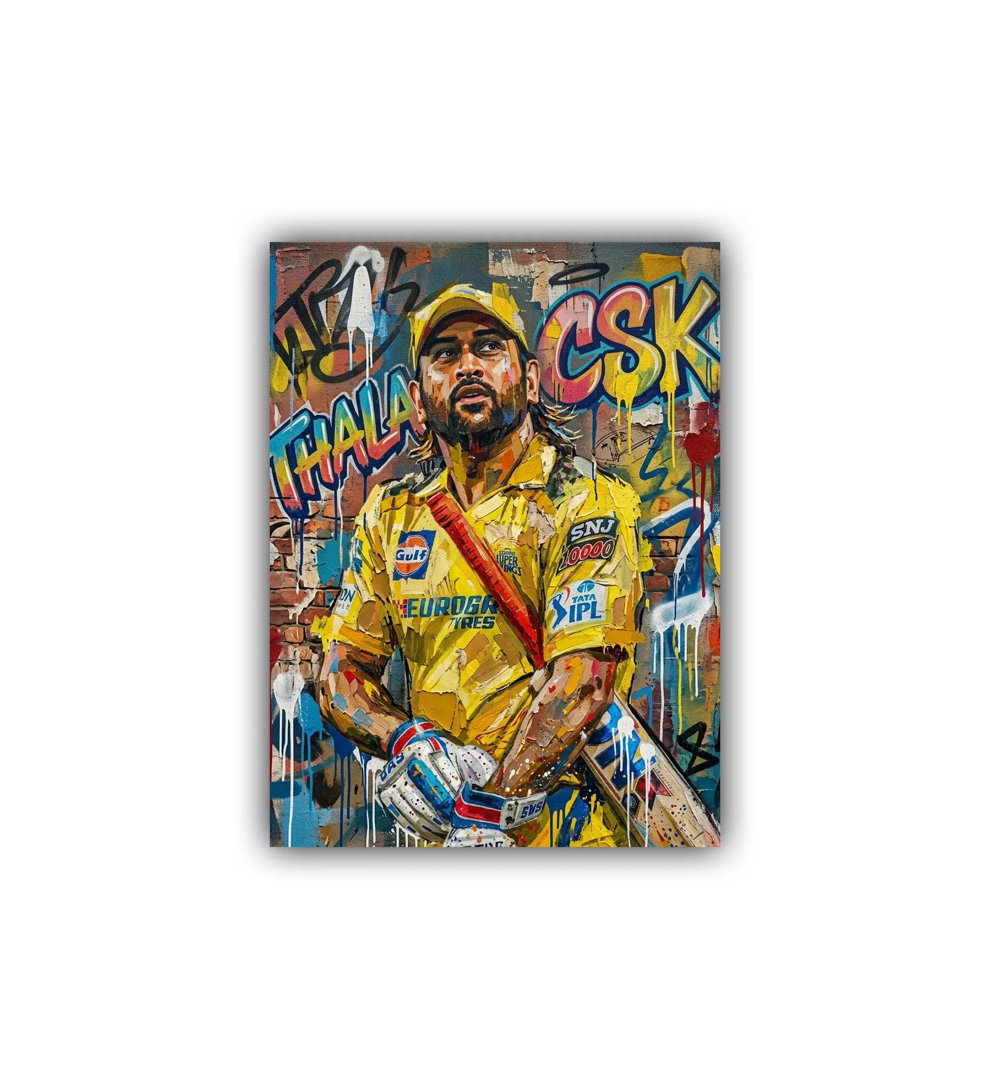 sports wall art canvas cricket portrait painting