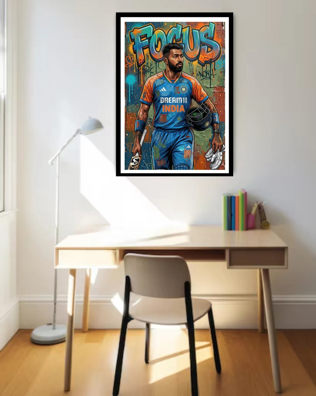 Indian cricket wall art canvas in modern room decor