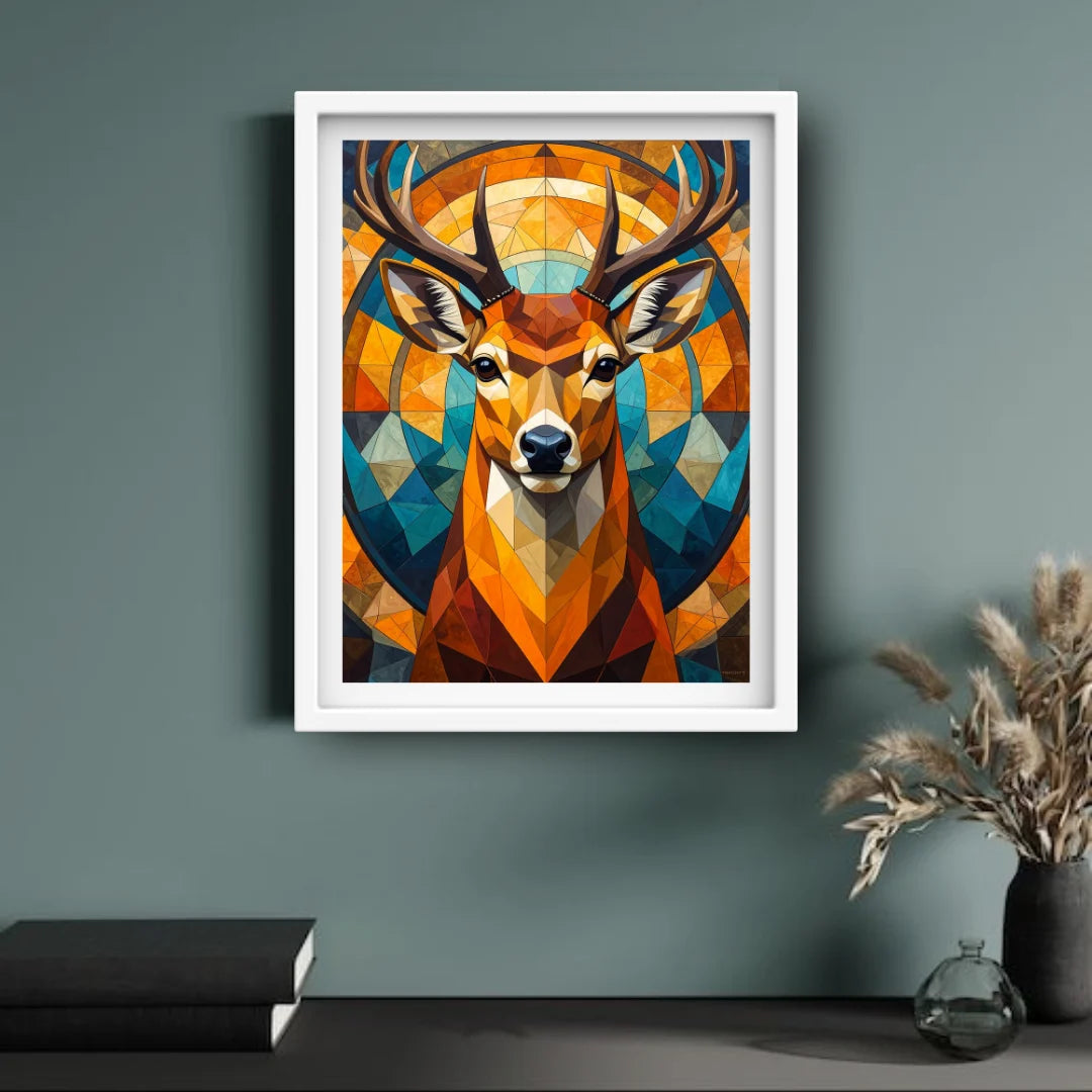 Deer wall decor canvas painting for modern and luxury interiors