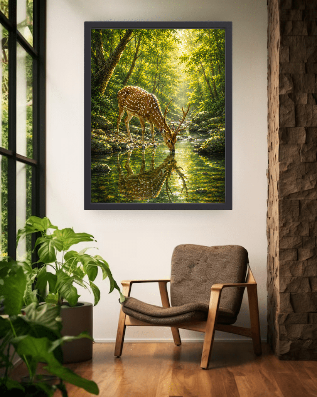 woodland wildlife wall art canvas modern decor