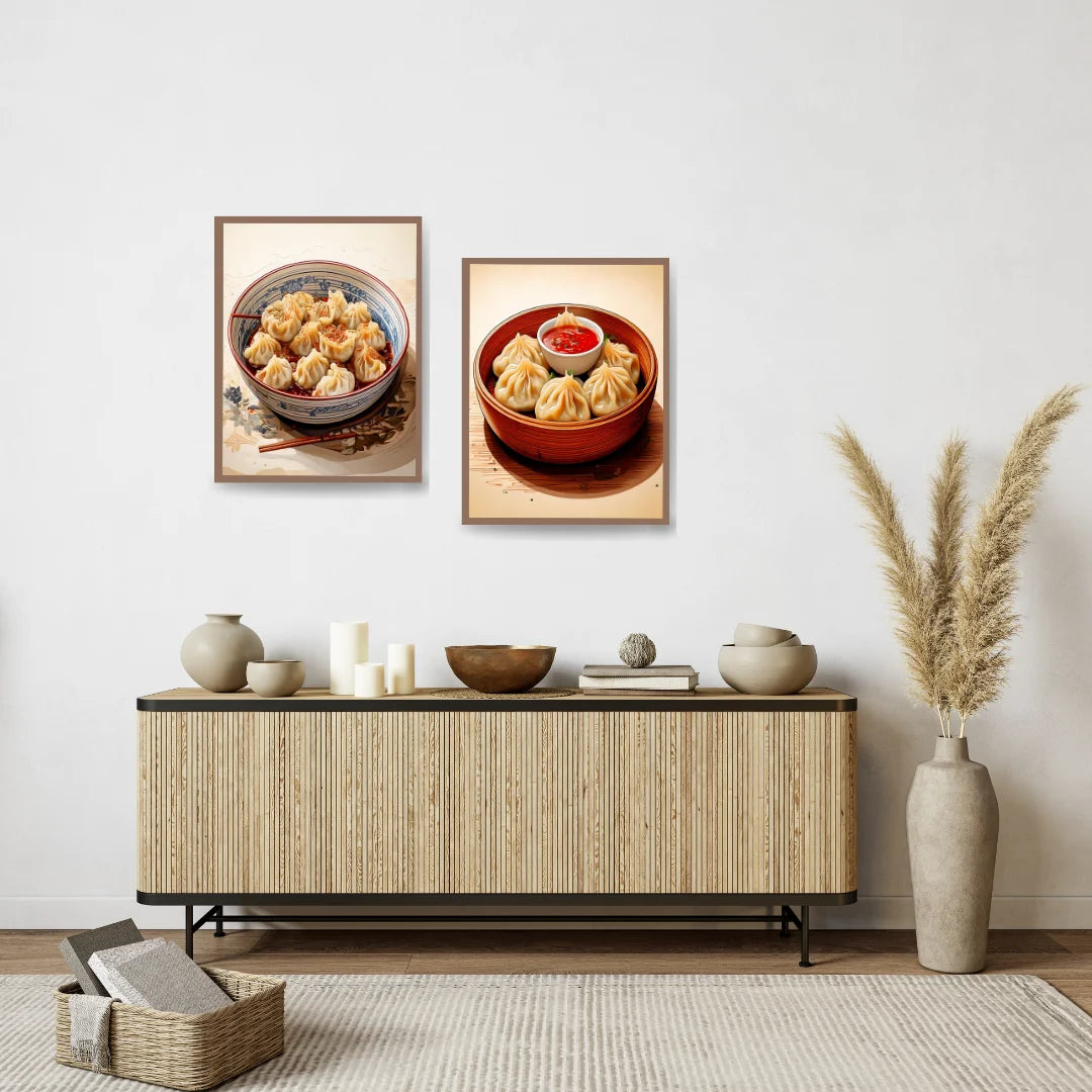 Dining room food wall decor canvas painting set for modern interiors