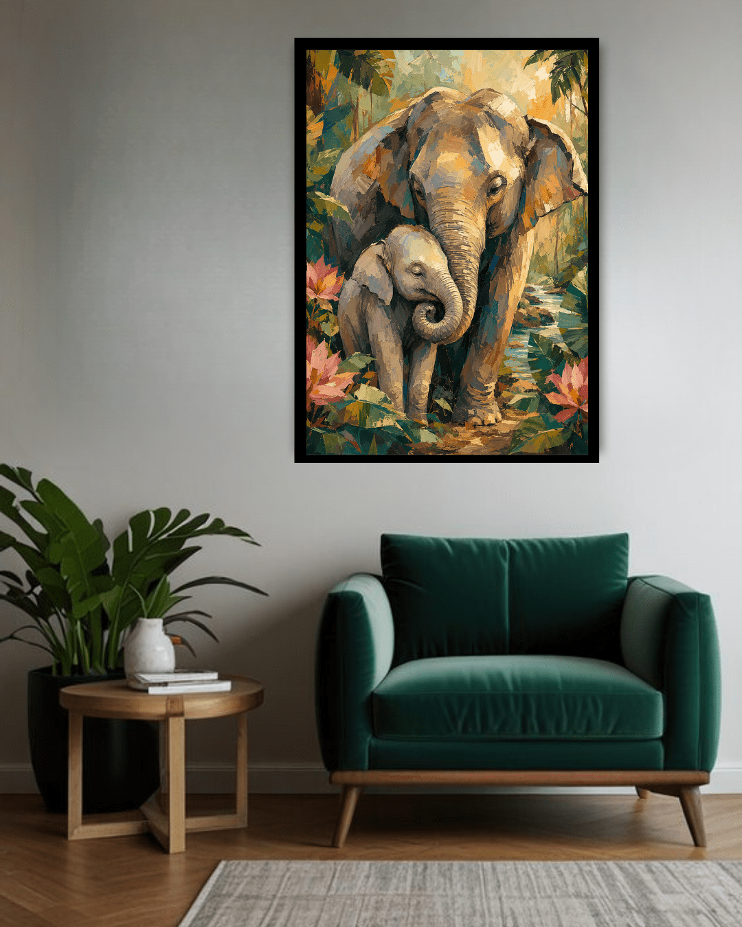 majestic elephant wall art canvas design