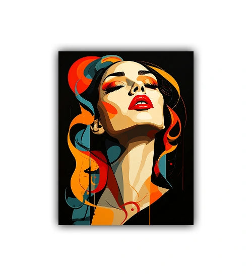 Expressive face canvas wall art with bold artistic expression