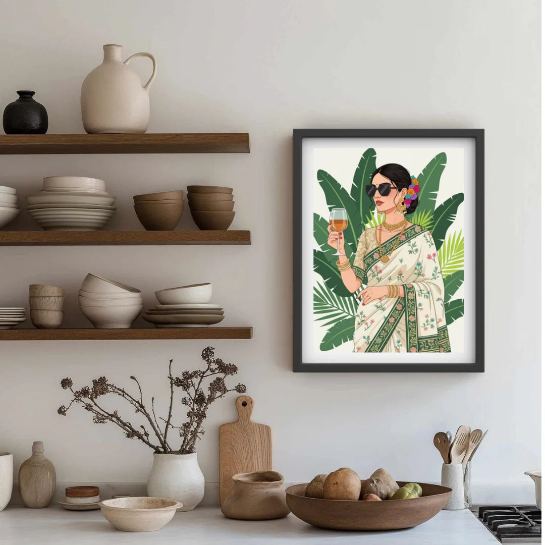 Fashion portrait canvas wall art for modern home interior