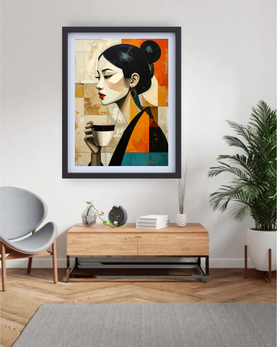 Minimal Portrait Wall Art Canvas | Modern Home Decor