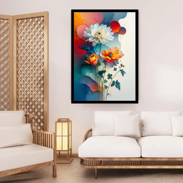 Geometric Floral - Wall Art Canvas WallArtVibes
