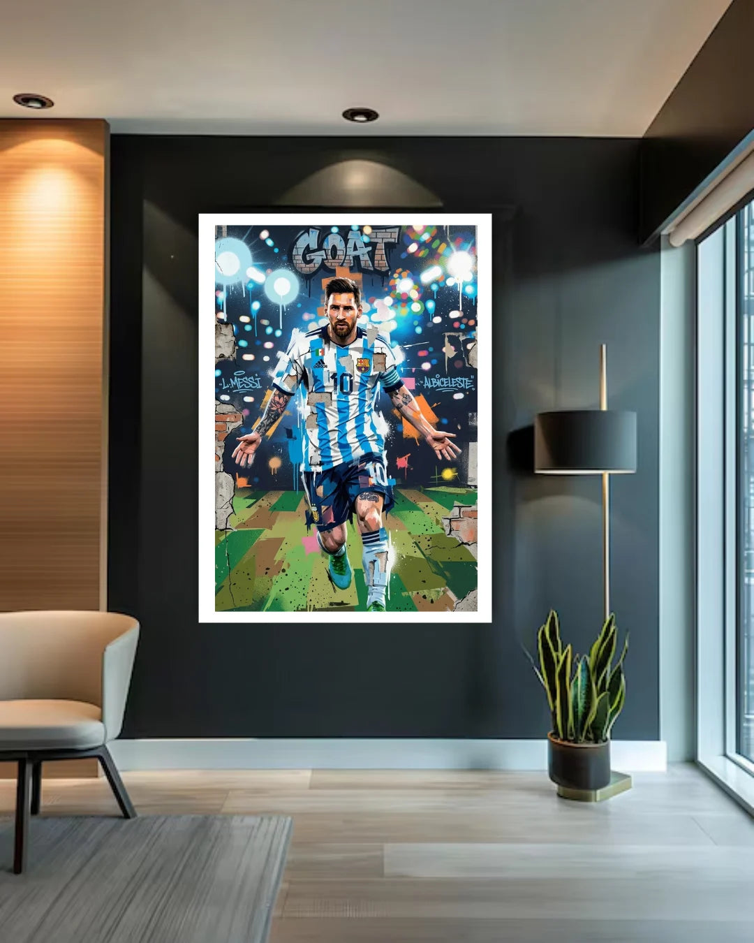 football superstar wall art canvas in modern room decor