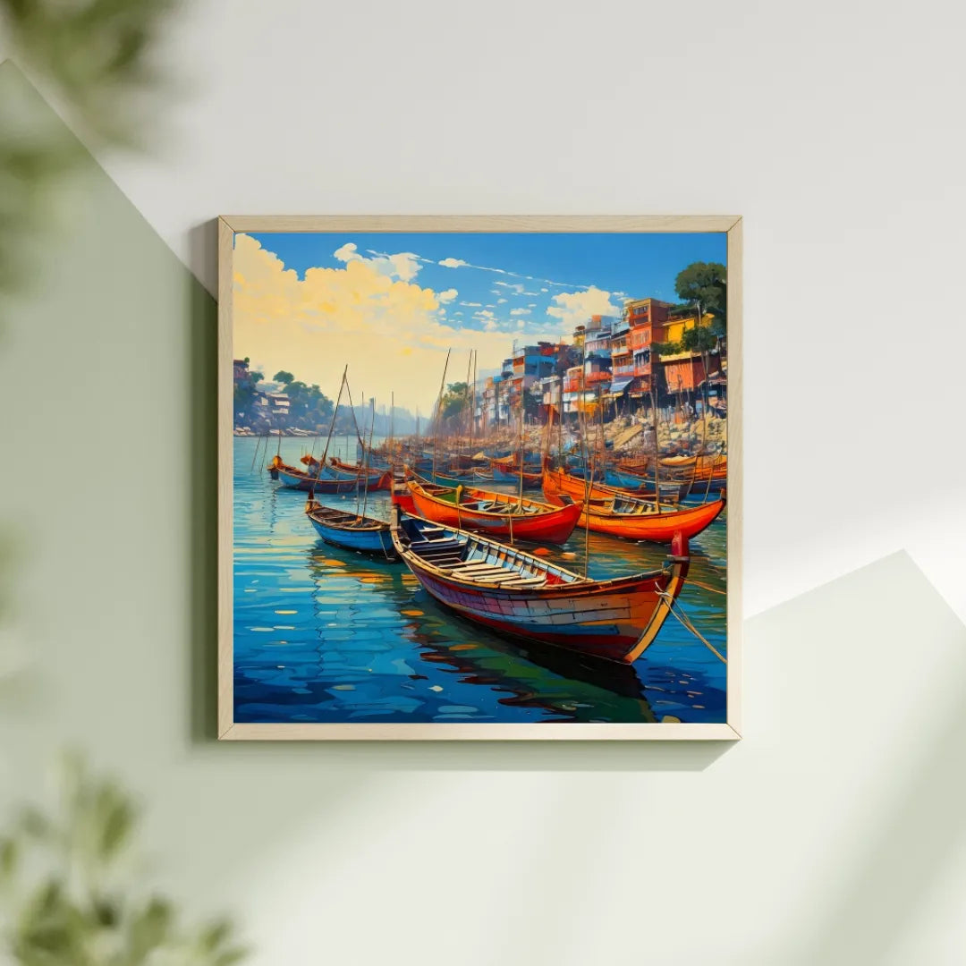 Colorful Boats: Morning on the Ganges