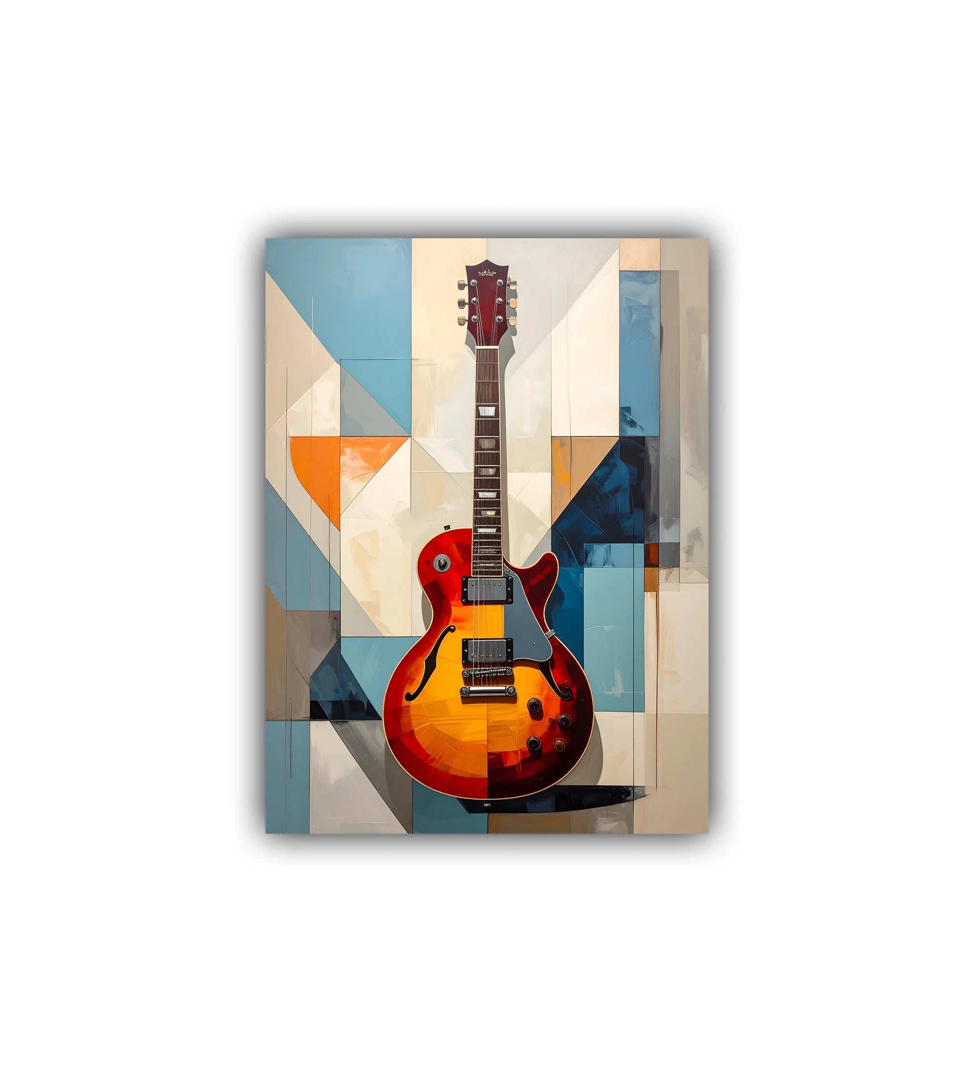 close-up of abstract guitar wall art canvas