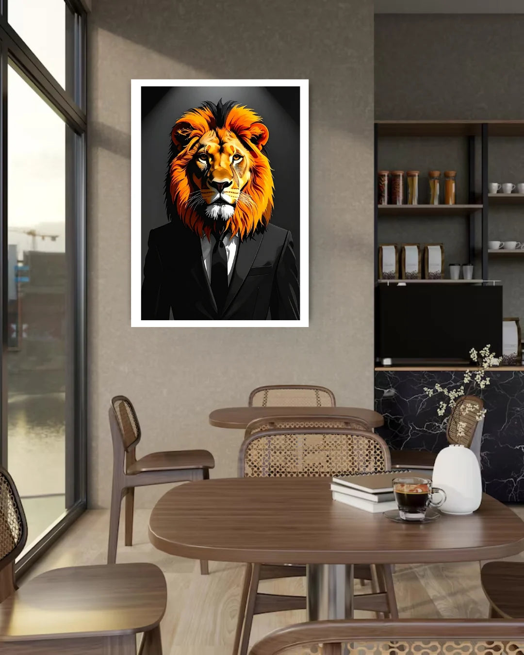 lion wall art canvas luxury modern decor