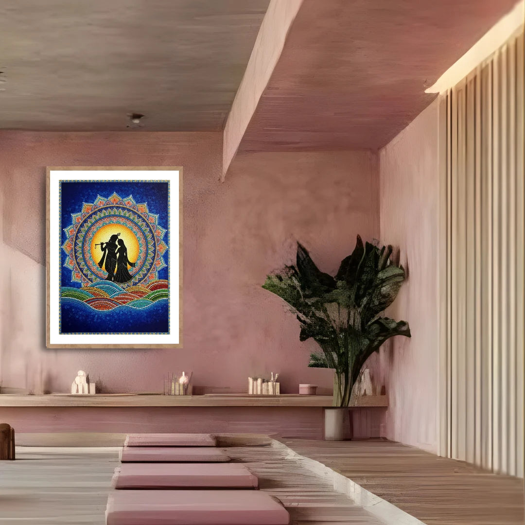 Mandala canvas art for meditation and yoga room wall decor