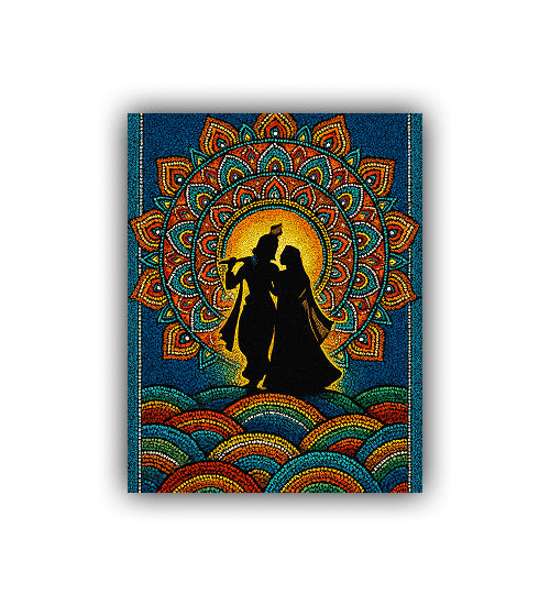 Mandala spiritual wall art painting with detailed traditional design
