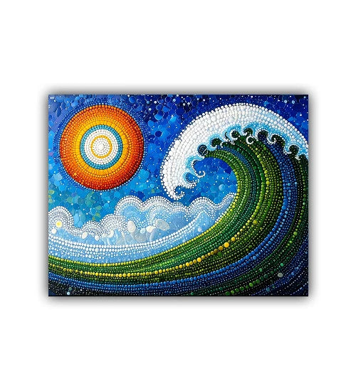 Mandala ocean wave wall art painting for modern wall styling