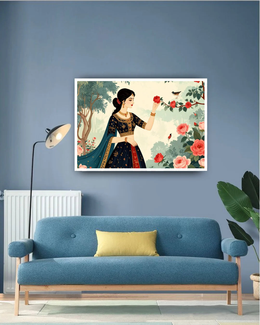Modern woman canvas painting for living room wall decor, elegant wall art