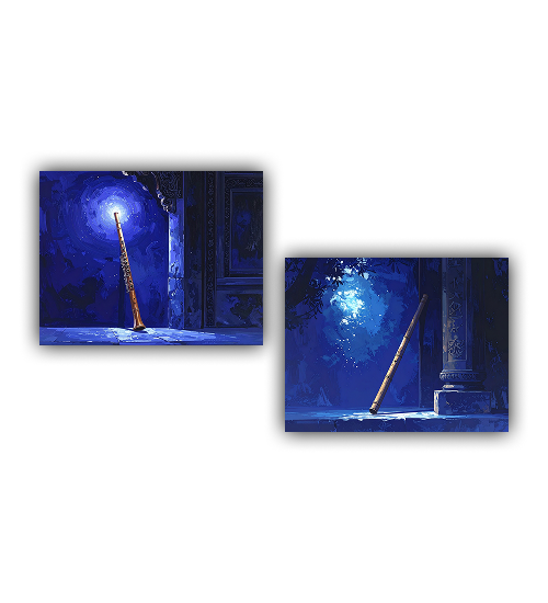 Night blue abstract canvas wall art modern painting set of 2 for home decor