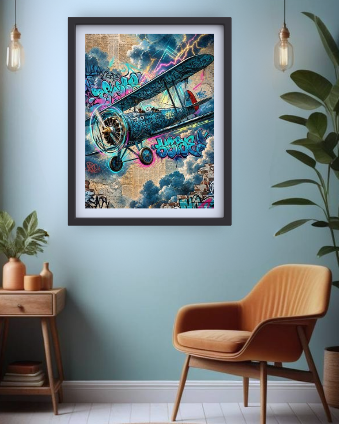 Vintage Biplane Aviation Art - Wall Art Canvas