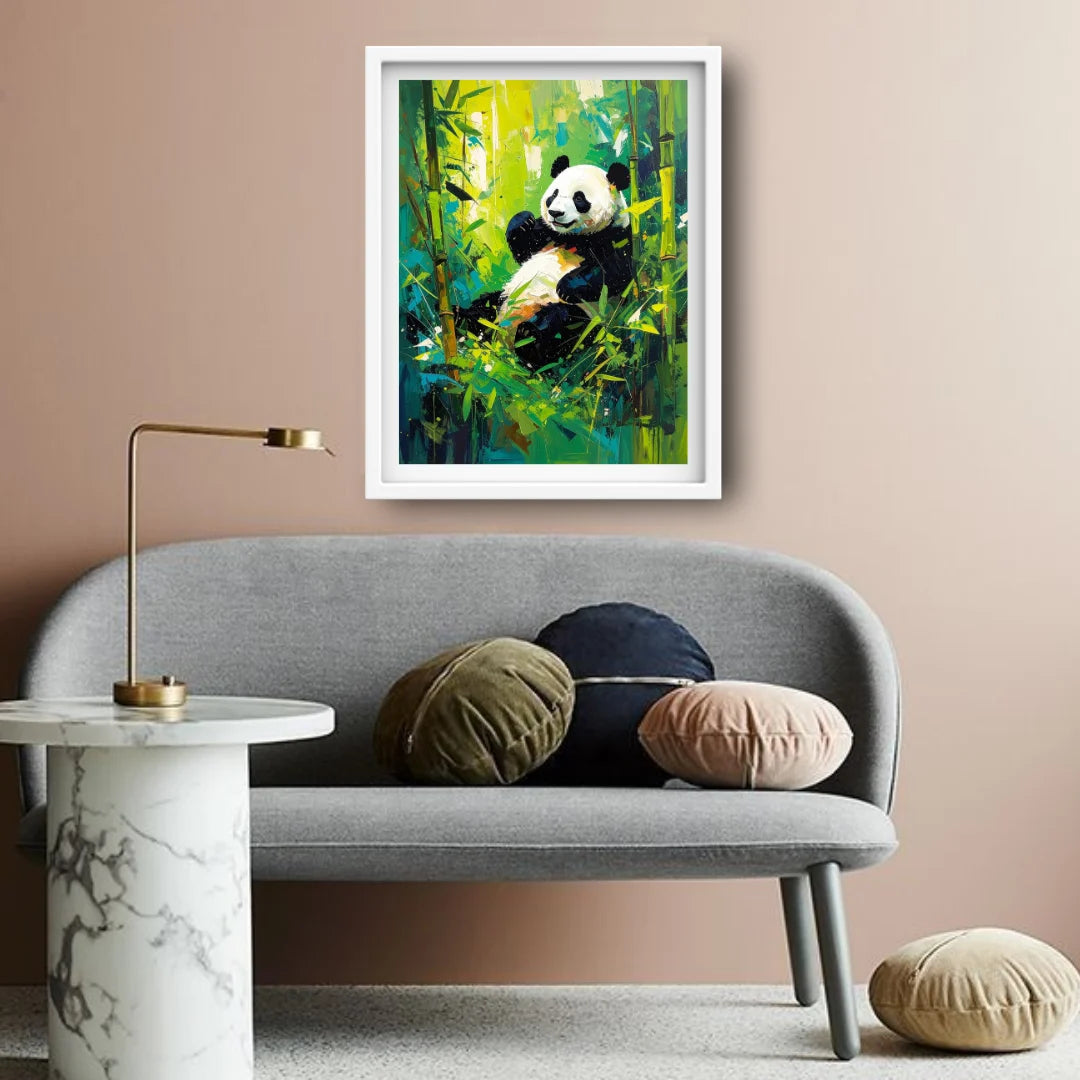 Panda canvas wall decor for family-friendly home interior