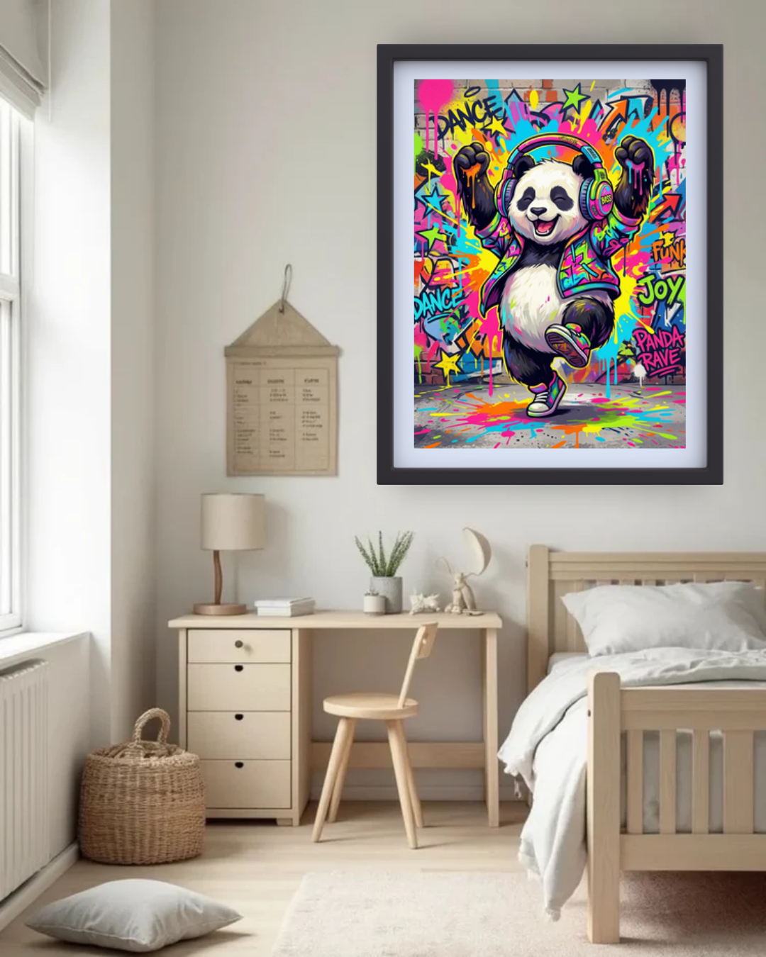 Colorful Panda Graffiti - Wall Art Canvas
