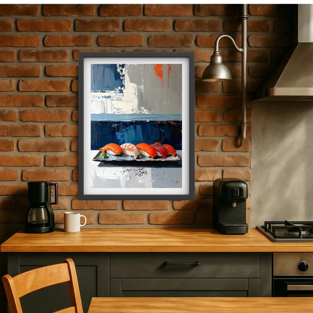 Restaurant sushi wall decor canvas painting for Japanese food cafe