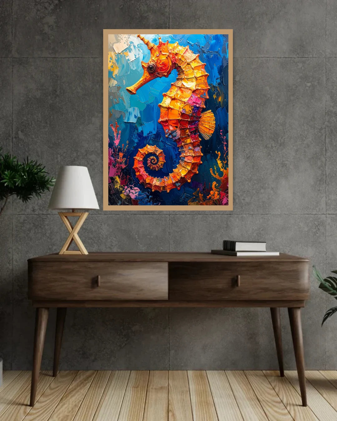 seahorse-ocean-abstract-wall art for home decore