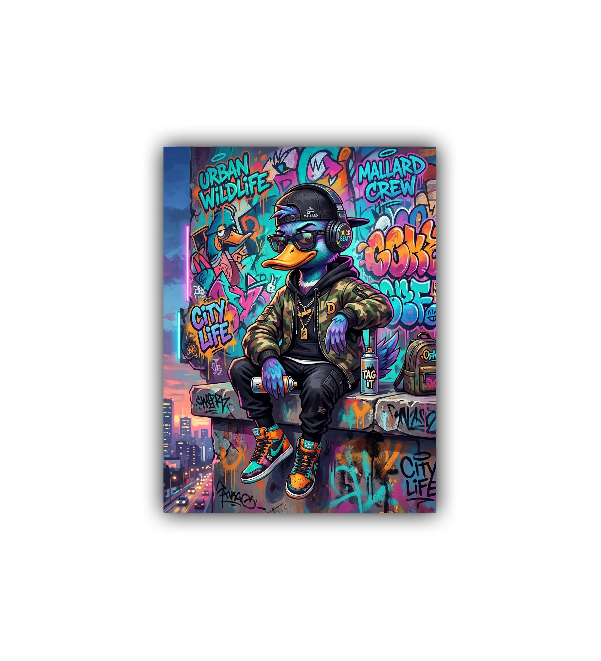 close-up of graffiti soldier wall art canvas