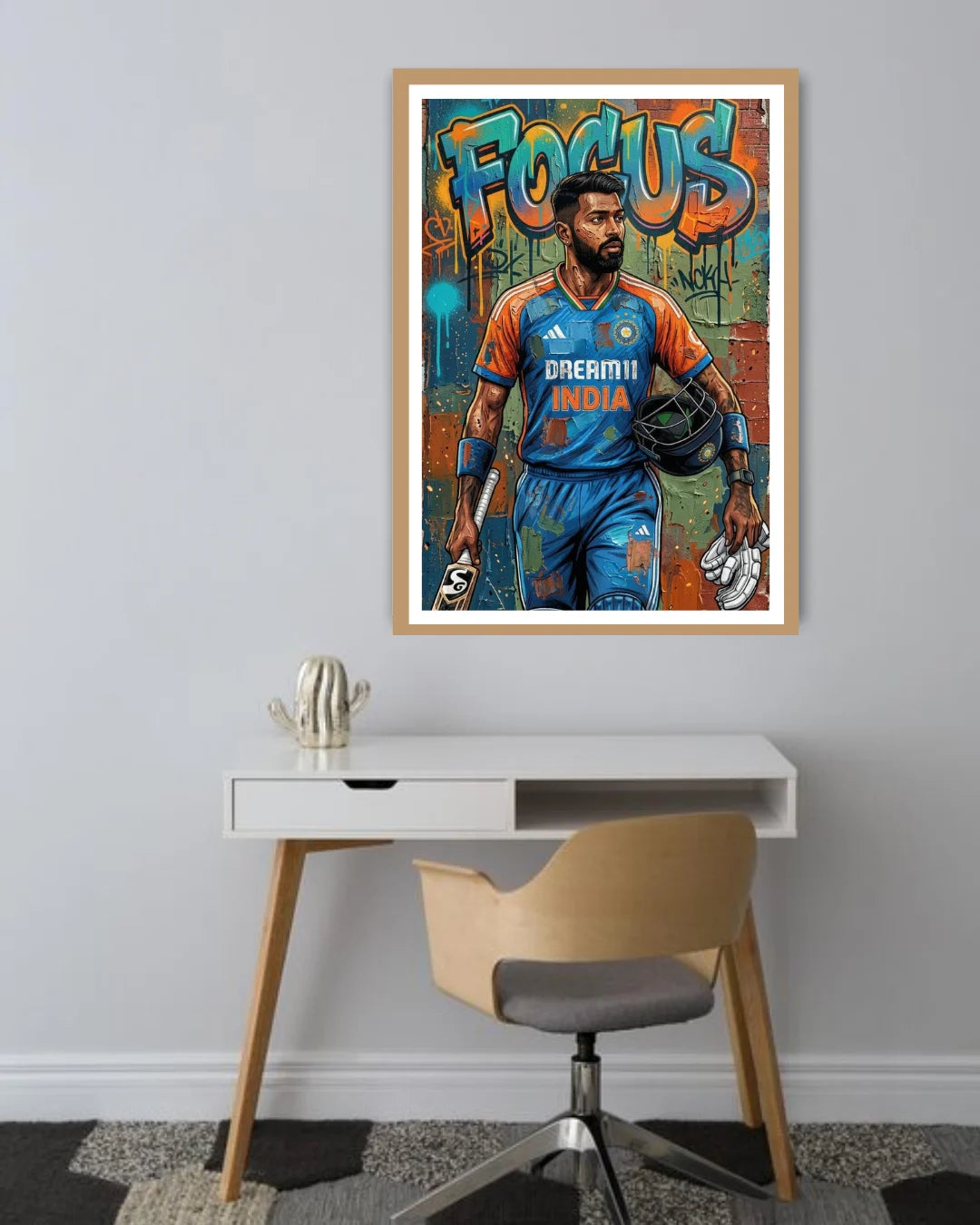 cricket canvas art in gaming room interior decor