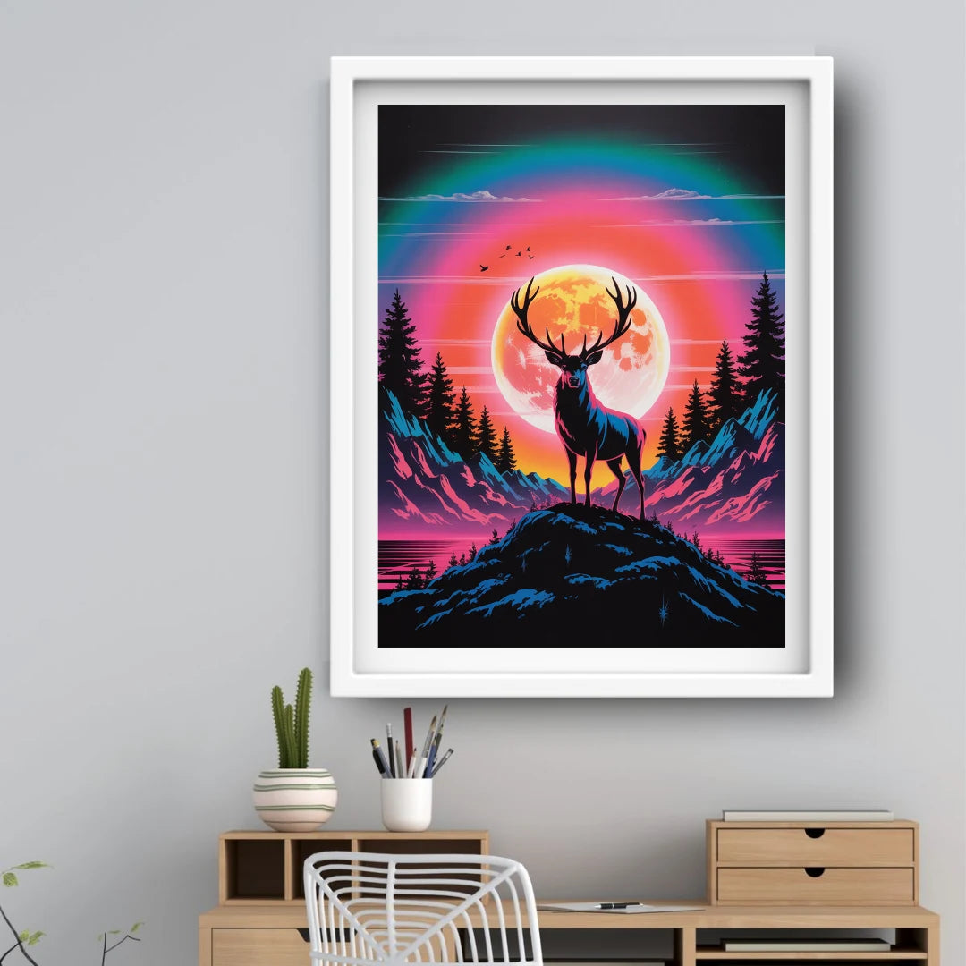 Mid-century inspired surreal sun wall art