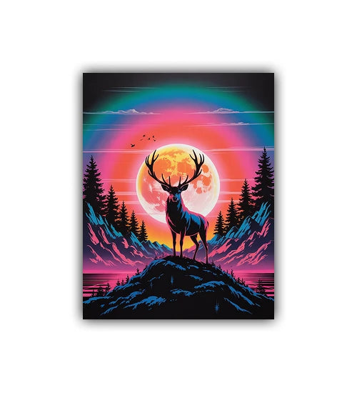 Nostalgic retro illustration with mystical sun