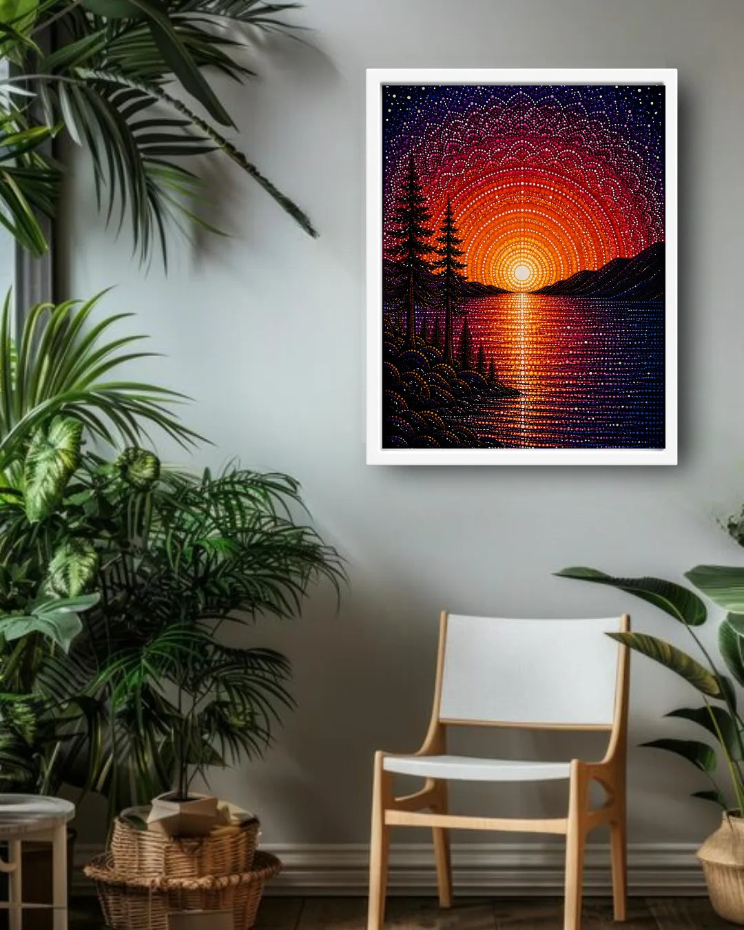 sunset reflection wall art elegant landscape decor
