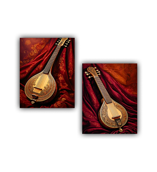 Traditional Indian music instrument wall art decor