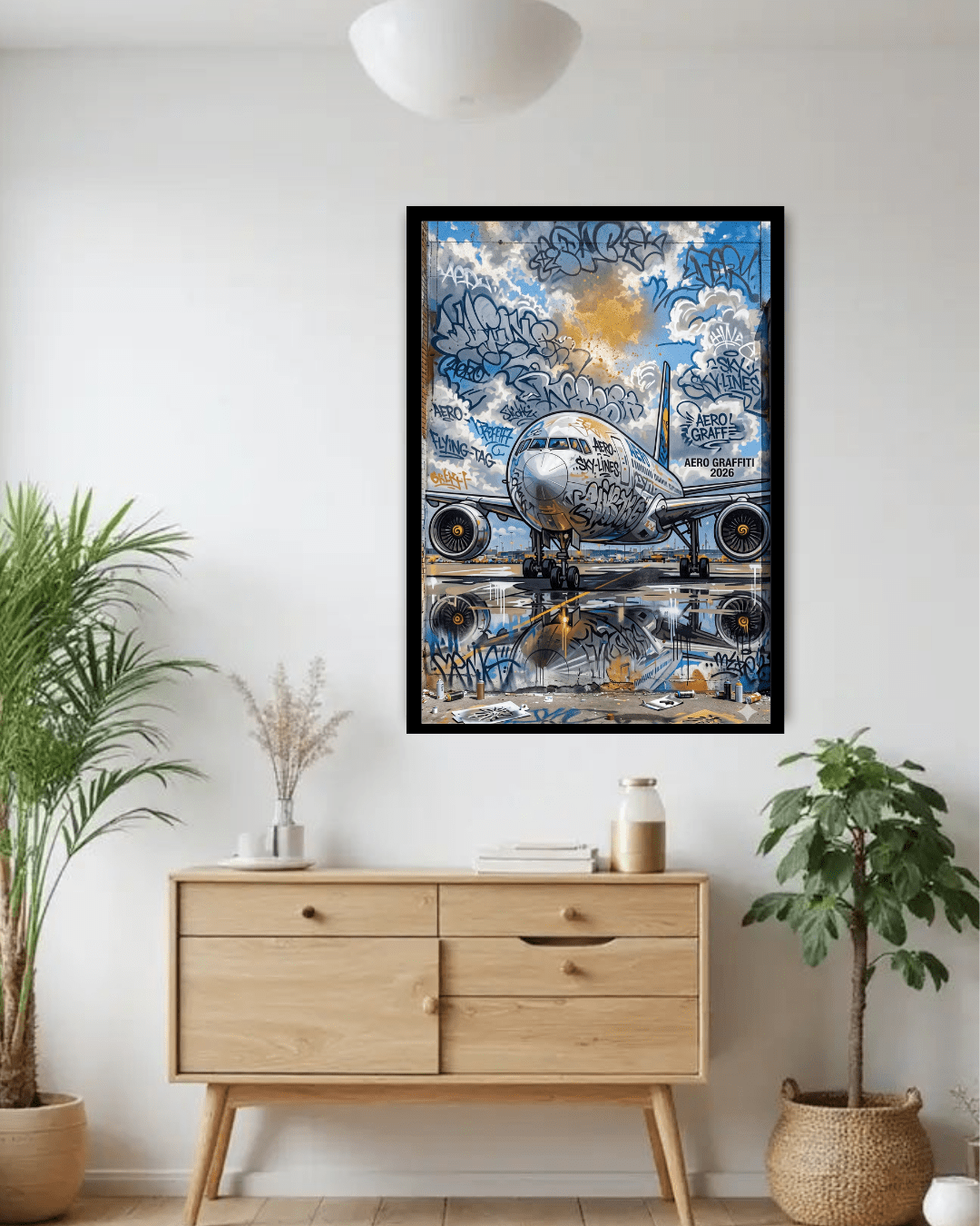 aircraft painting wall art modern interior design