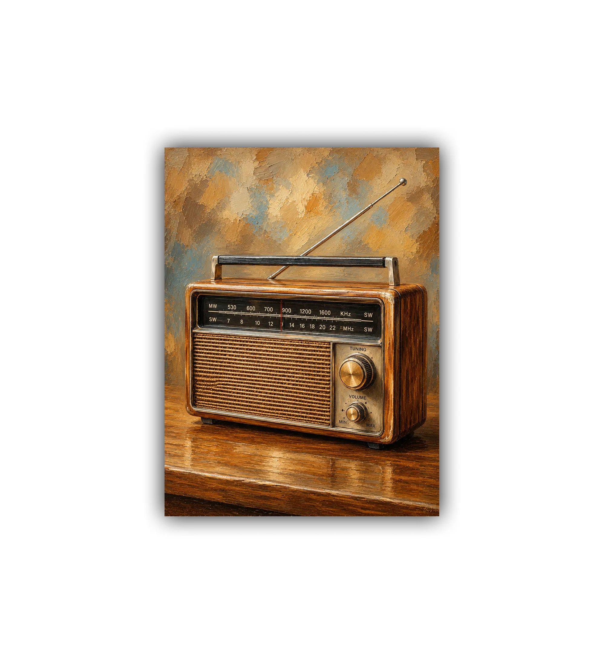 antique radio wall art canvas vintage music painting