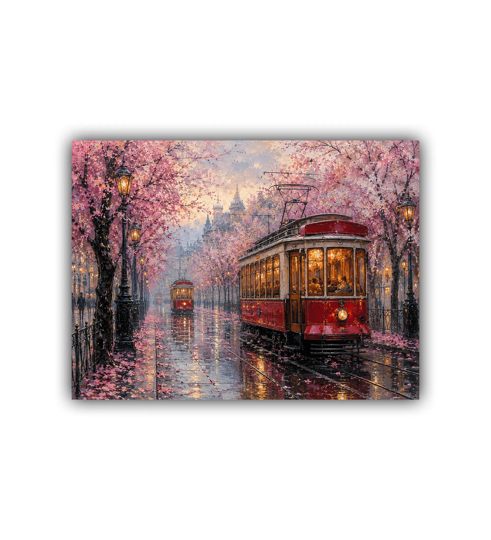 blossom street wall art canvas cityscape painting