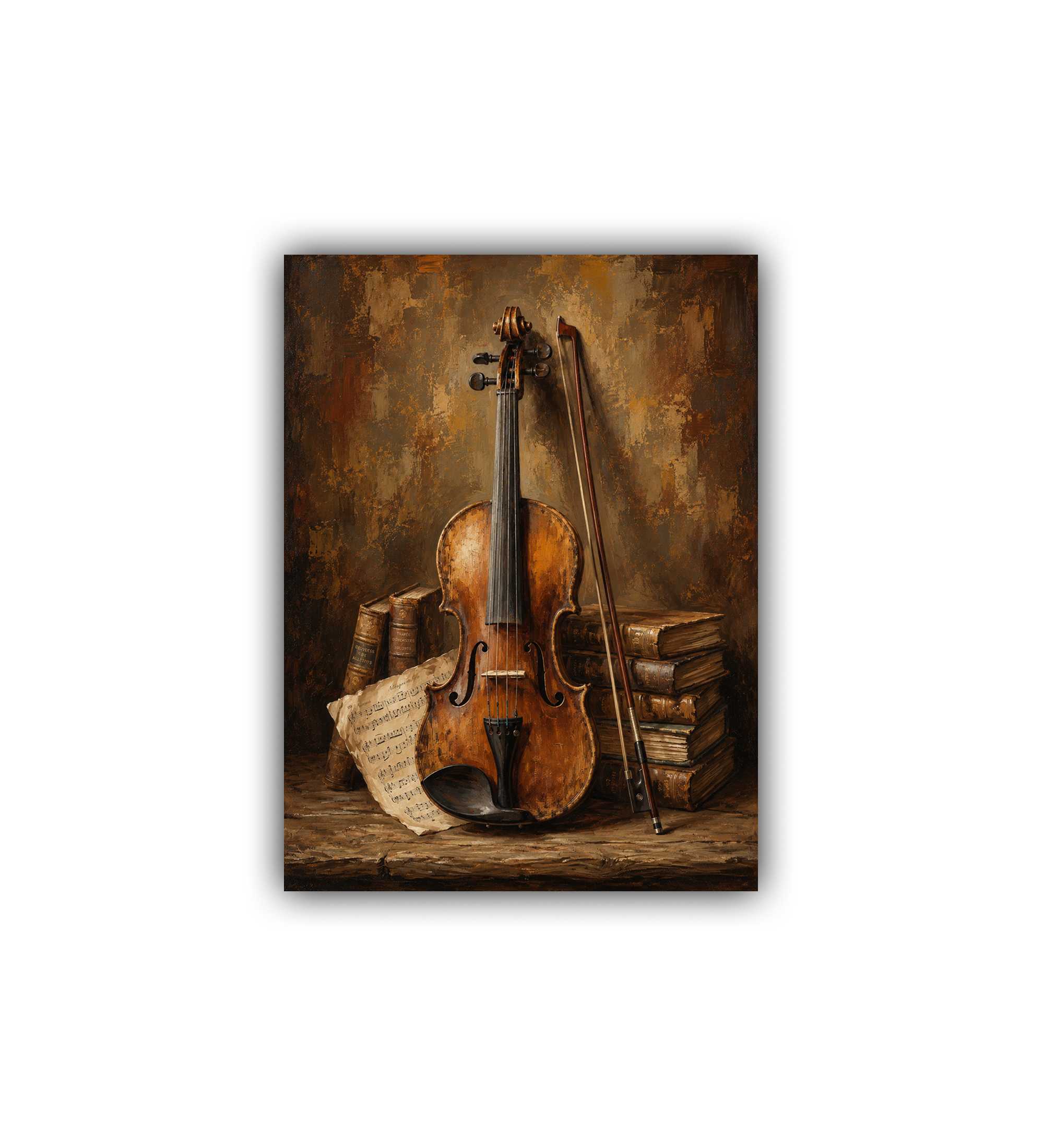 musical instrument wall art canvas with violin painting