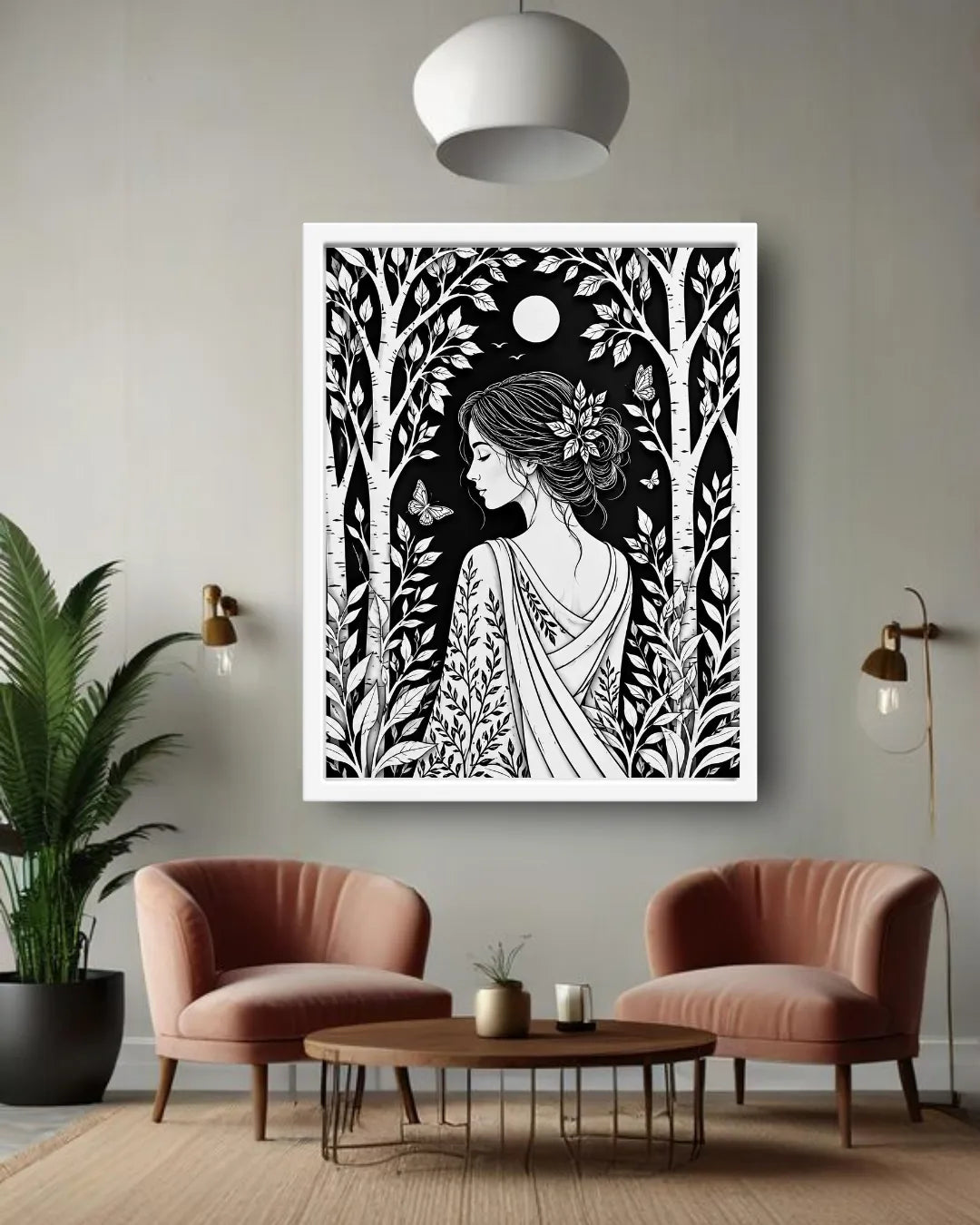 artistic silhouette painting wall art contemporary decor