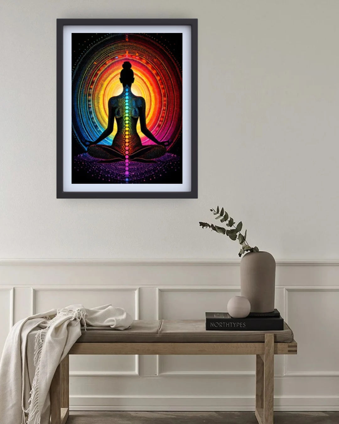 Yoga meditation wall art for calm and positive home environment