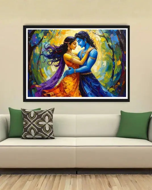 Divine Couple Modern Colorful - Wall Art Canvas